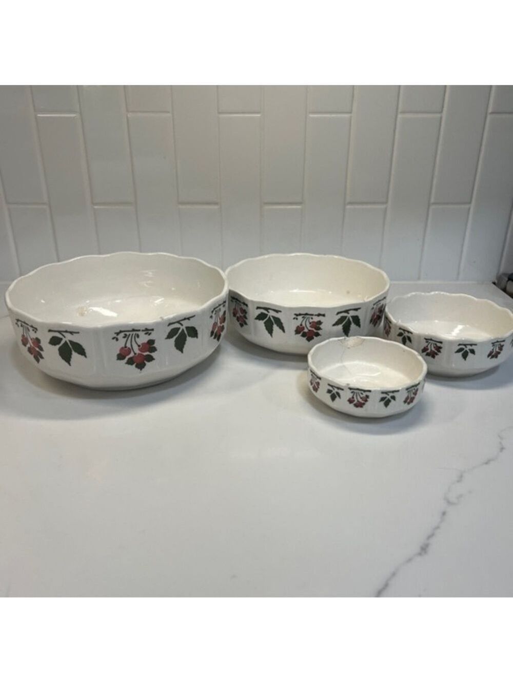 Vintage German Made Nesting Bowls Cherry